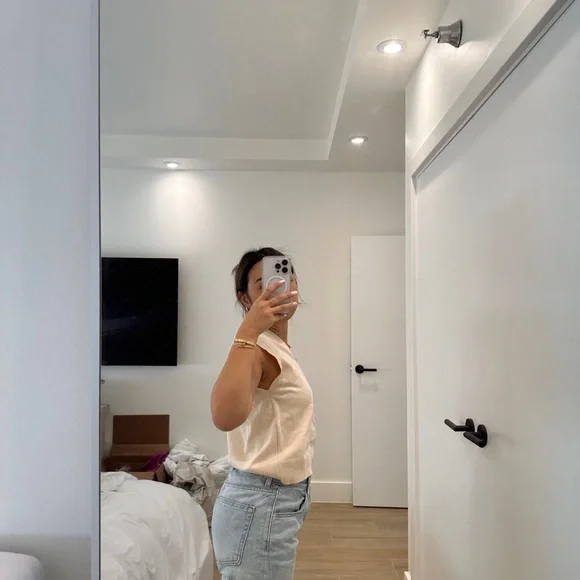 Cream Beige Sweater Vest Top (One Size) - Picture 4 of 4